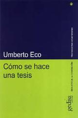 Cómo se hace una tesis - Umberto Eco - Editorial Gedisa