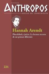 Hannah Arendt. pluralidad y juicio, revista anthropos 224 -  AA.VV. - Anthropos