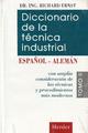 Diccionario de la técnica industrial. Español-Alemán. Tomo II  - Richard  Ernst - Herder