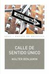 Calle de sentido único - Walter Benjamin - Akal