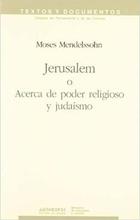 Jerusalén o acerca de poder religioso y judaísmo - Moses Mendelsshon - Anthropos
